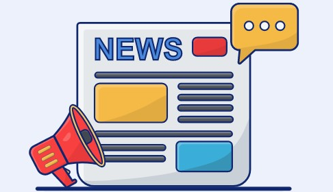 News journal with megaphone logo